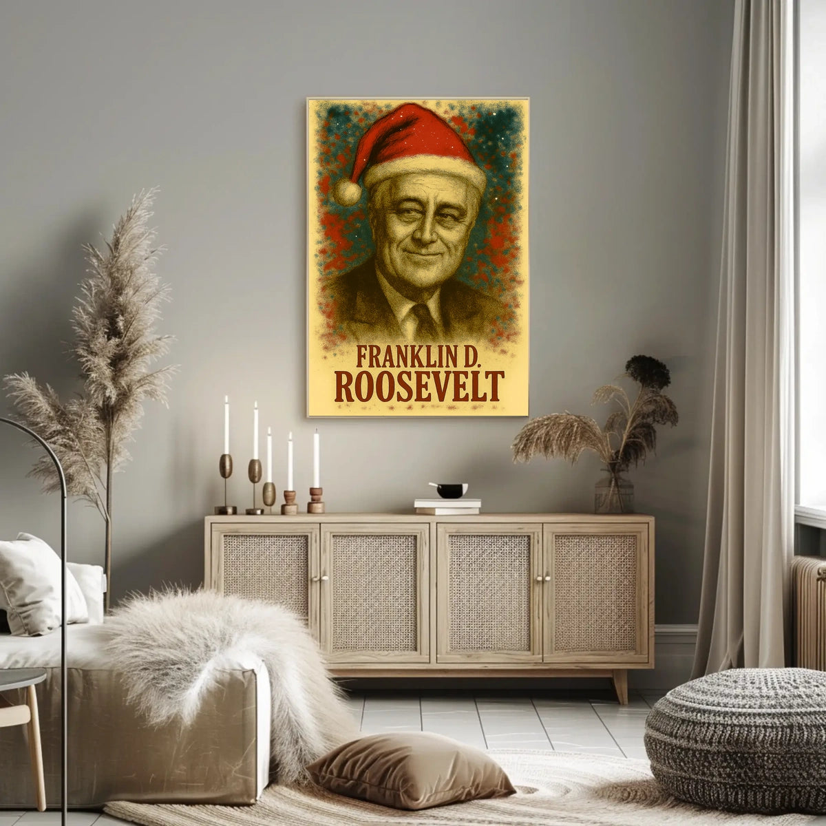 Franklin D. Roosevelt 32nd President of the United States Christmas SeriesPoster
