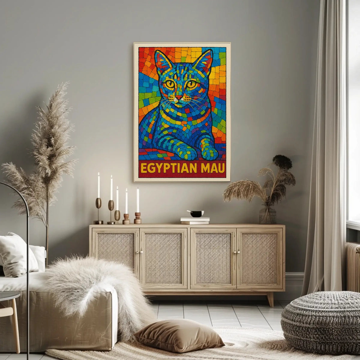 Egyptian Mau Mosaic Art Poster