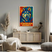 Siberian Husky Mosaic Art Poster