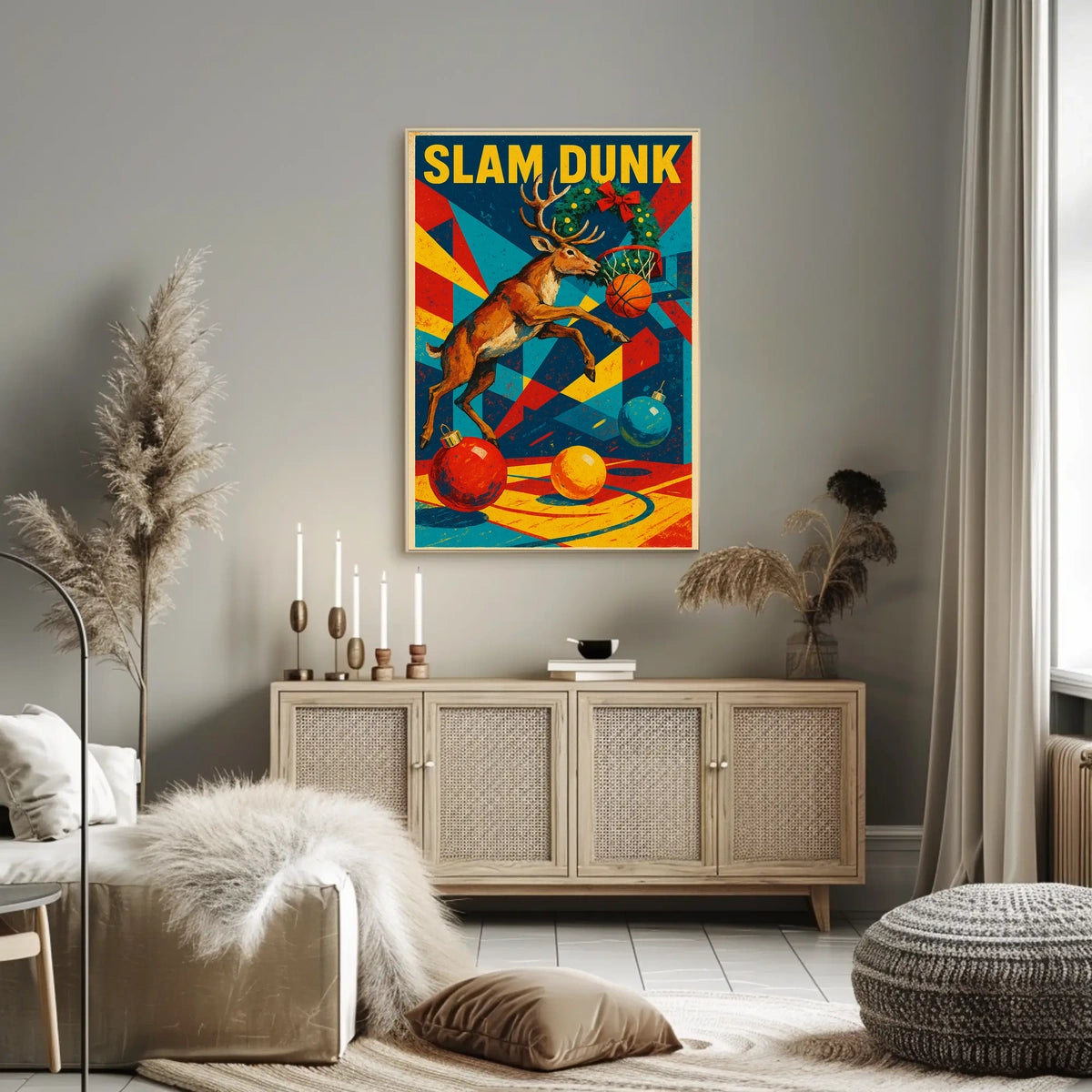 Slam Dunk Reindeer Poster