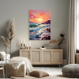 Vibrant Coastal Sunset Poster PosterGoat