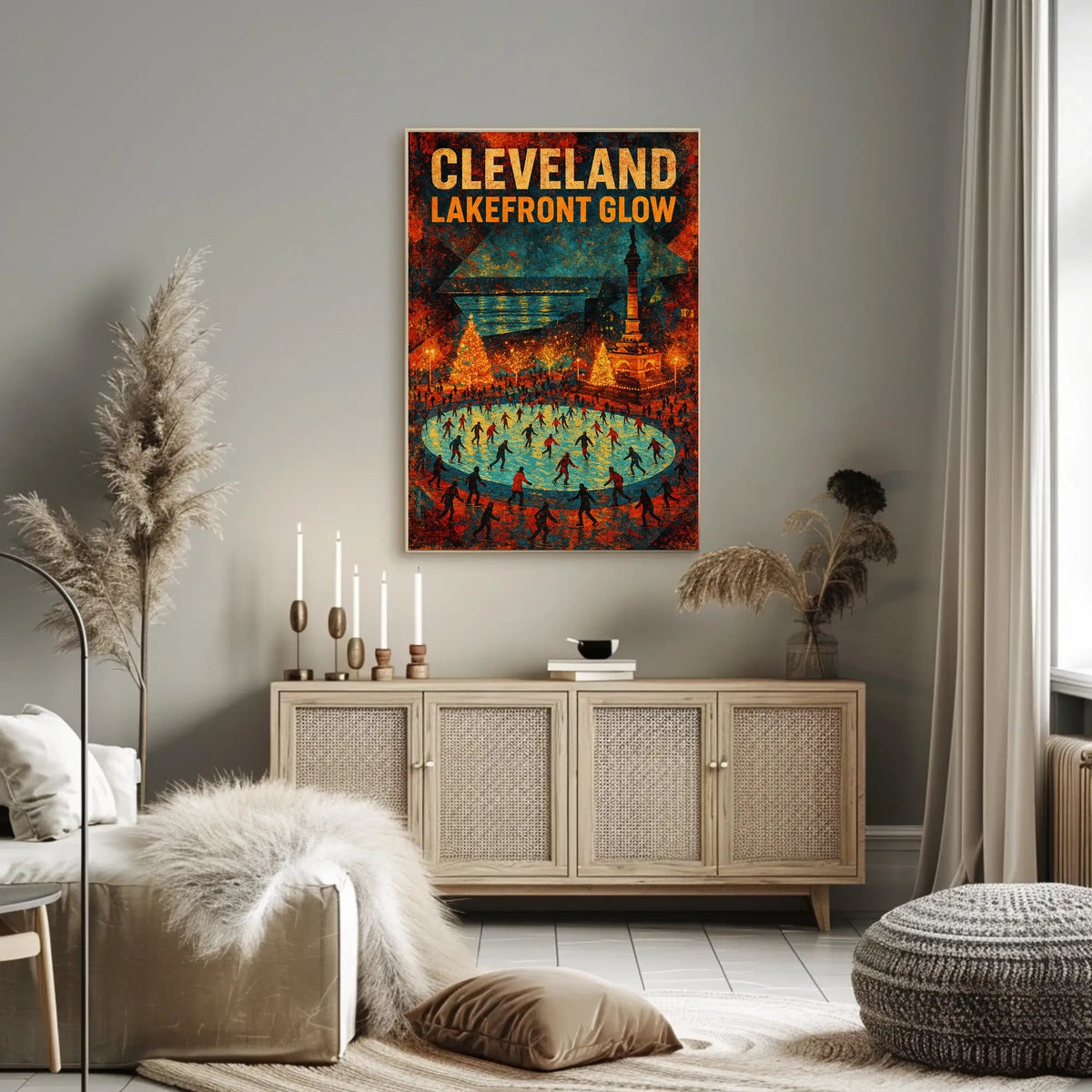 Cleveland Lakefront Glow Poster
