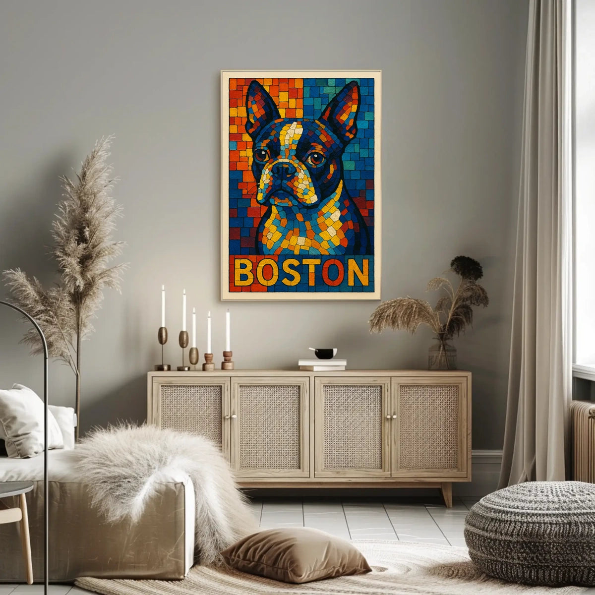 Boston Terrier Mosaic Poster