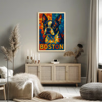 Boston Terrier Mosaic Poster