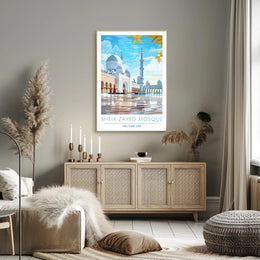 Sheikh Zayed Mosque Elegance: Cultural or Heritage Poster