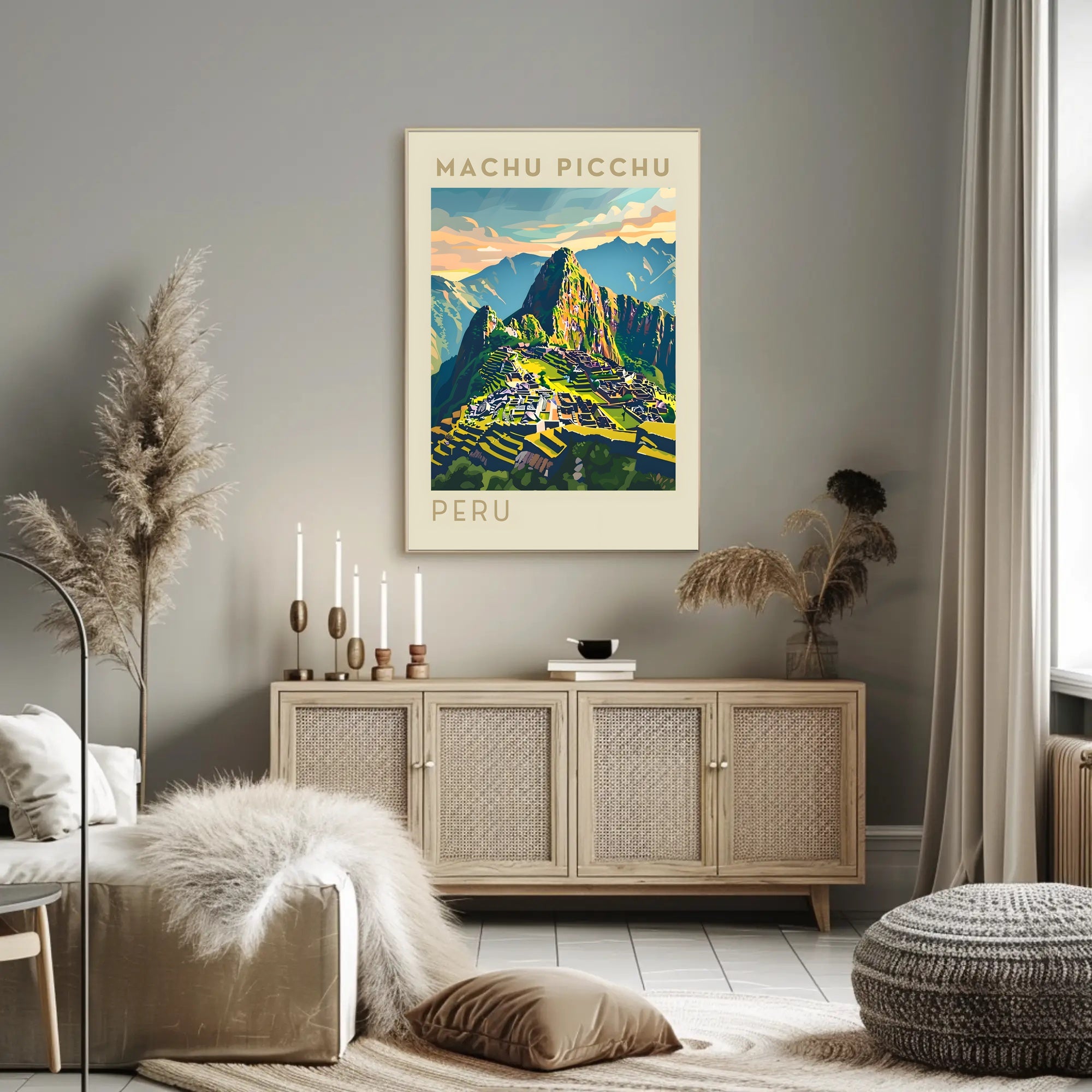 Machu Picchu Illustration Poster