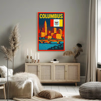 Columbus Cityscape Poster PosterGoat