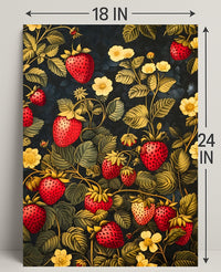 Strawberry Botanical Art Poster in Abstract or Artistic Poster