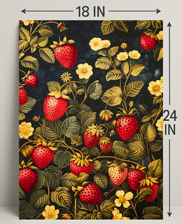 Strawberry Botanical Art Poster in Abstract or Artistic Poster