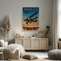 Boeing P-12 Vintage Aviation Poster: 1930s Adventure
