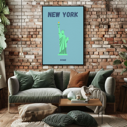 Statue Of Liberty New York Retro Travel Poster
