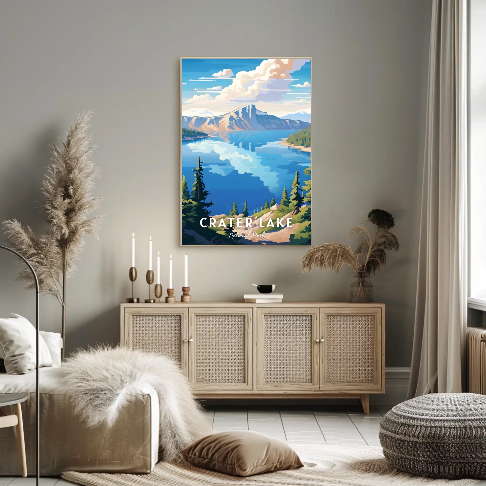 Crater Lake Scenic Tranquility National Park Poster