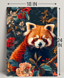 Red Panda Nature Whimsy: Stunning Vibrant Animal Poster