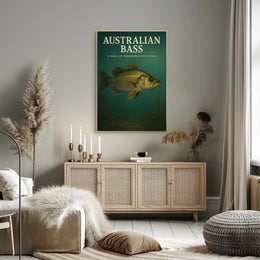 Australian Bass Ecosystem Art Educational or Infographic Poster
