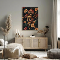 Enchanted Forest Wall Art Print with Mushrooms