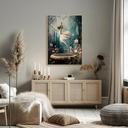 Enchanted Leap Poster Vintage Ballerina Wall Art