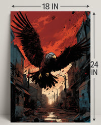 Majestic Eagle In Urban Ruins Poster PosterGoat