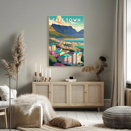 Cape Town Scenic Retro Travel Poster
