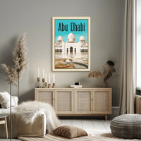Abu Dhabi Sheikh Zayed Grand Mosque Elegance Travel Poster