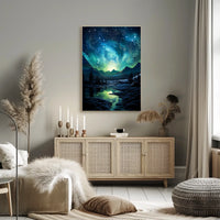 Aurora Borealis Nightscape Masterpiece Artistic Poster