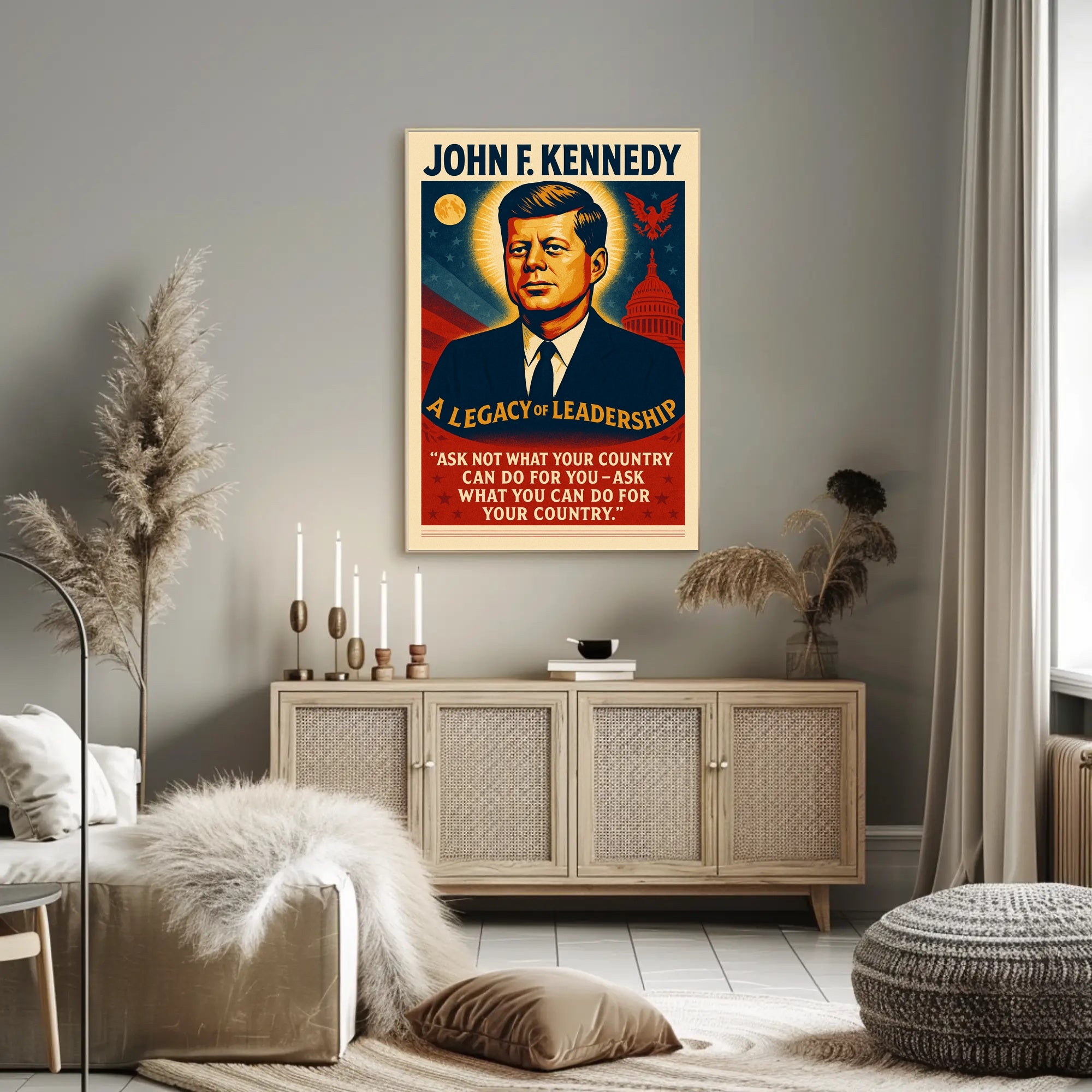 John F. Kennedy Inspirational Leadership Historical or Presidential Poster