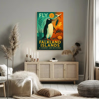 Fly to Falkland Islands Adventure Travel Poster PosterGoat