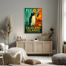 Fly to Falkland Islands Adventure Travel Poster PosterGoat