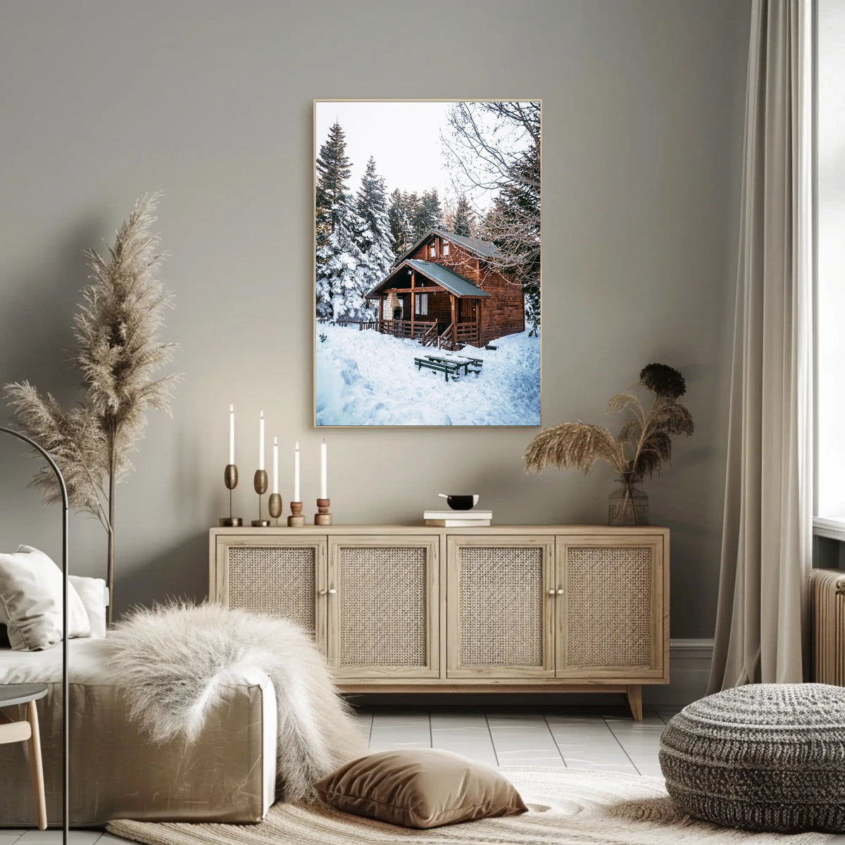 Winter Cabin Retreat Poster