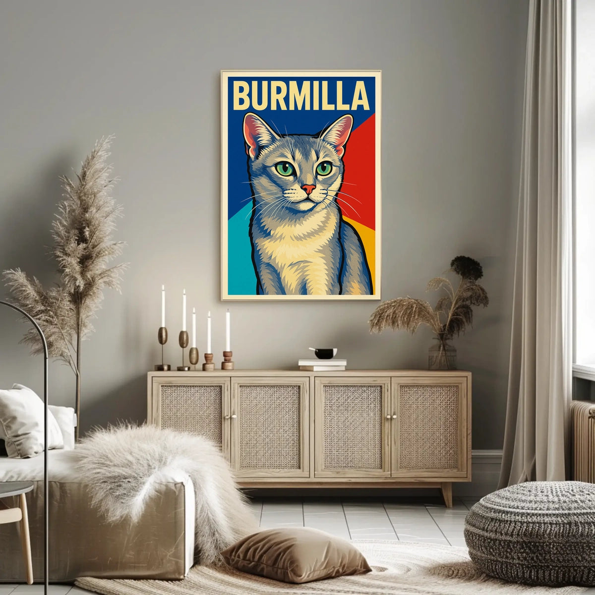 Burmilla Cat Portrait Poster