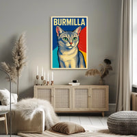 Burmilla Cat Portrait Poster