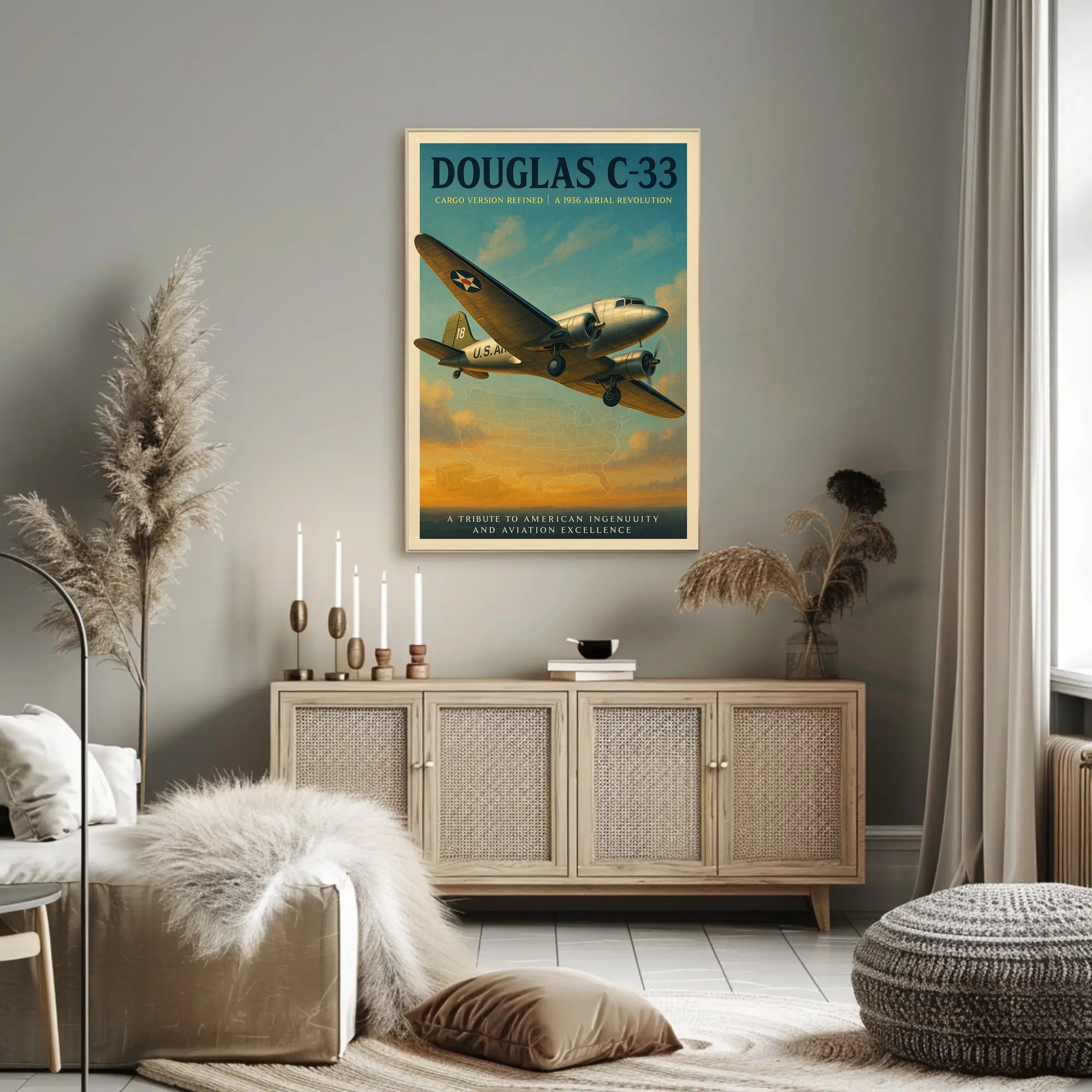 Douglas C-33 Vintage Aviation Poster Print