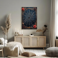Intricate Spider Web Gothic Art Animal Poster