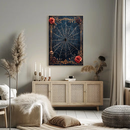 Intricate Spider Web Gothic Art Animal Poster