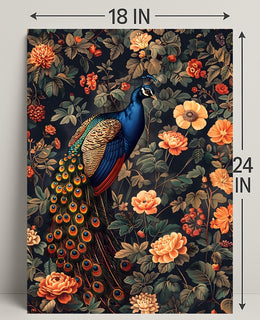 Majestic Peacock Amidst Blossoms William Morris Art Poster