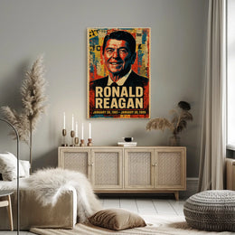 Ronald Reagan 40th President of the United States Street Art Mashup Poster
