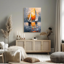 Sailing at Sunset Poster