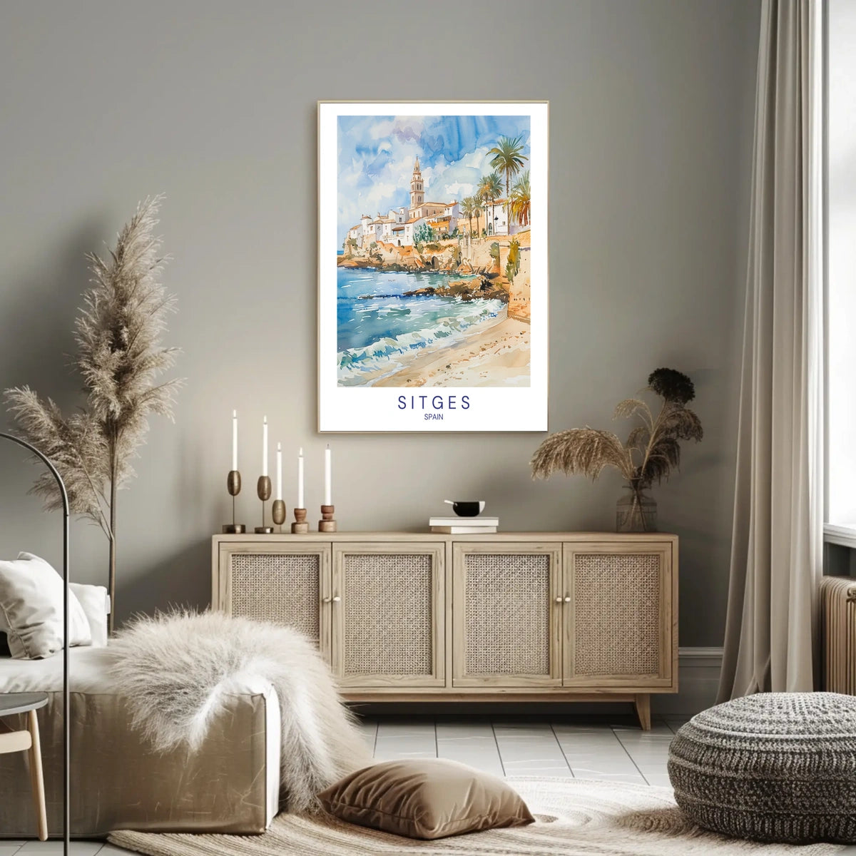 Sitges, Spain Coastal Charm Poster