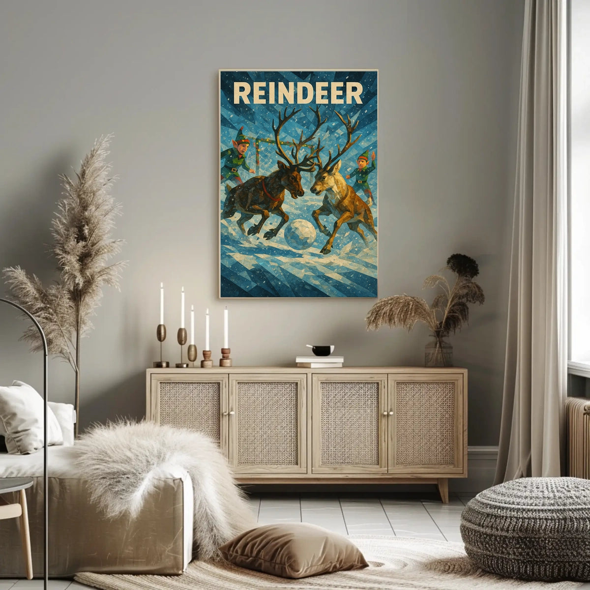 Whimsical Reindeer Winter Wonderland Holiday Poster
