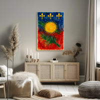 Vibrant Heraldic Sunburst Poster