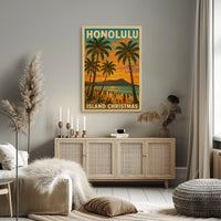 Island Christmas in Honolulu Poster