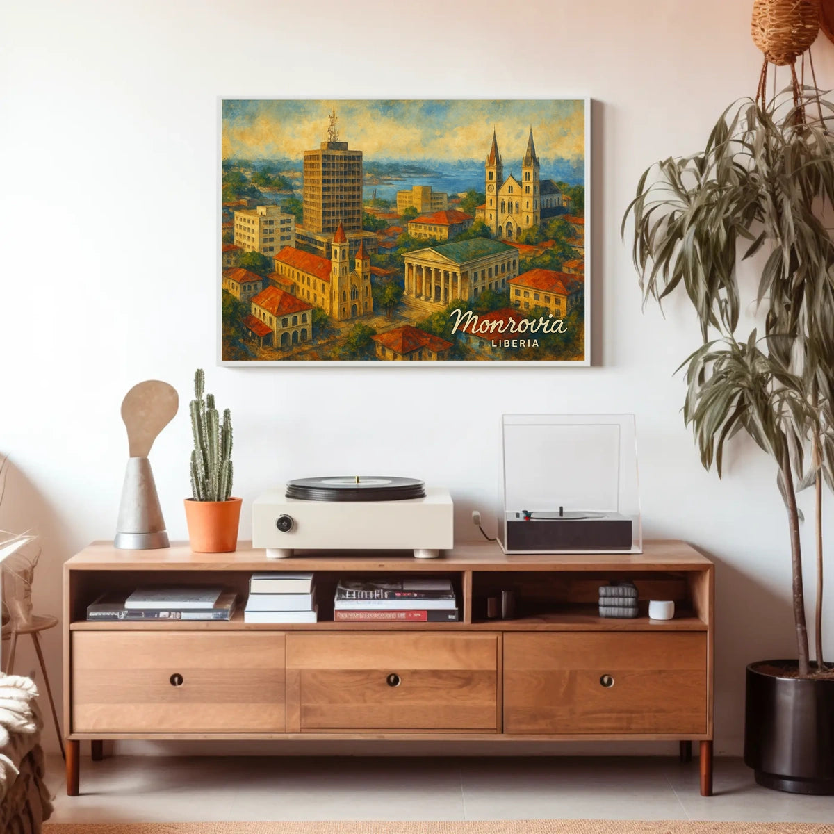 Monrovia Liberia Skyline Digital Painting Travelers Poster