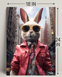 Stylish Rabbit In The City Poster