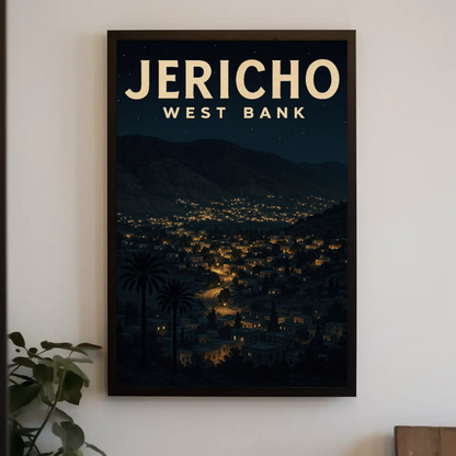 Jericho West Bank Night City Lights Poster Poster