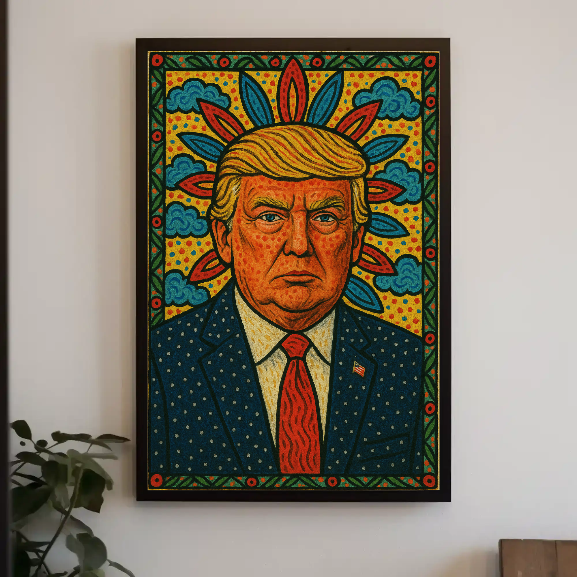 Vibrant Pop Art Style Portrait Artistic Poster