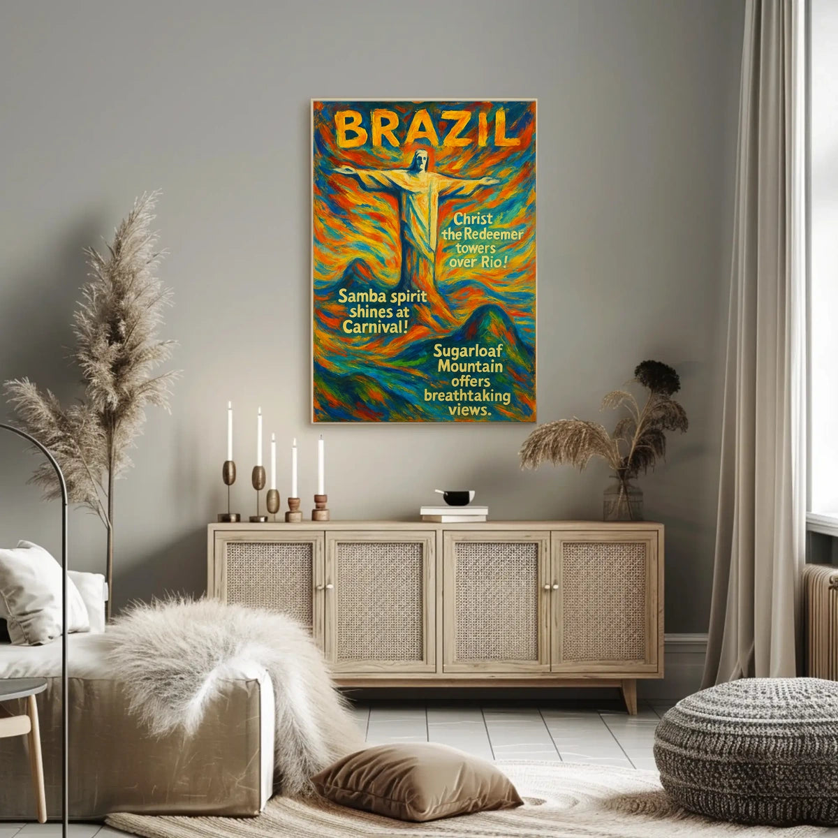 Brazilian Carnival Vibes: Rio Landmarks Art Poster