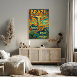 Brazilian Carnival Vibes: Rio Landmarks Art Poster