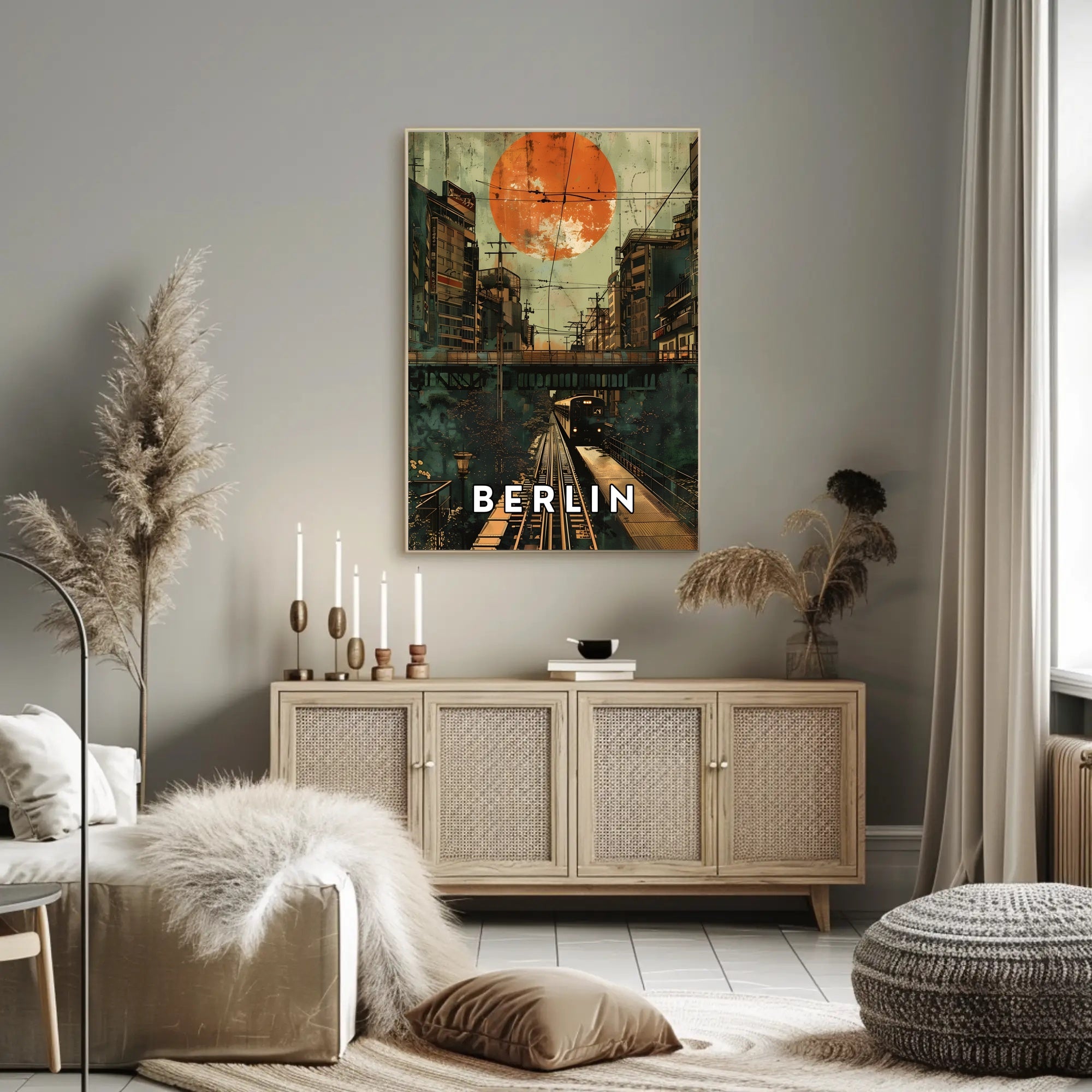 Urban Sunset in Berlin Poster