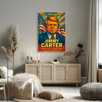 Jimmy Carter 39th President of the United States Colorful Comic Book Style Poster