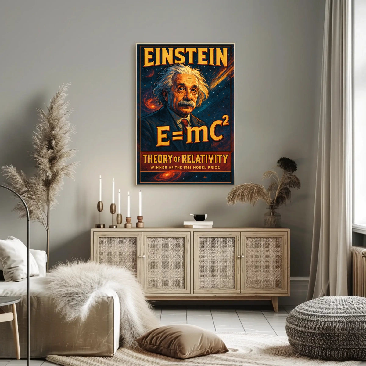 Albert Einstein Relativity Vintage Educational Poster