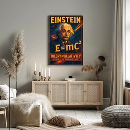 Albert Einstein Relativity Vintage Educational Poster